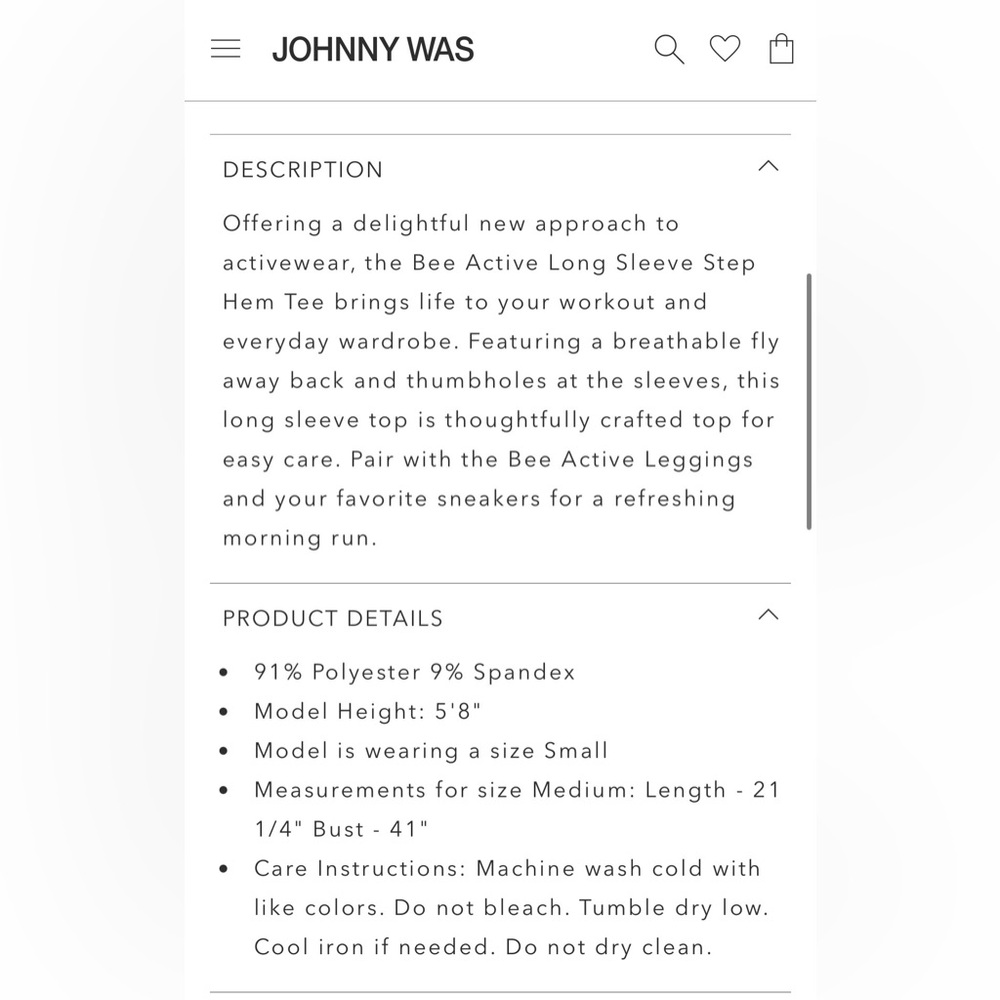 Johnny Was Promisino Step Hem Tee wl Flyaway Back - Picture 4 of 4